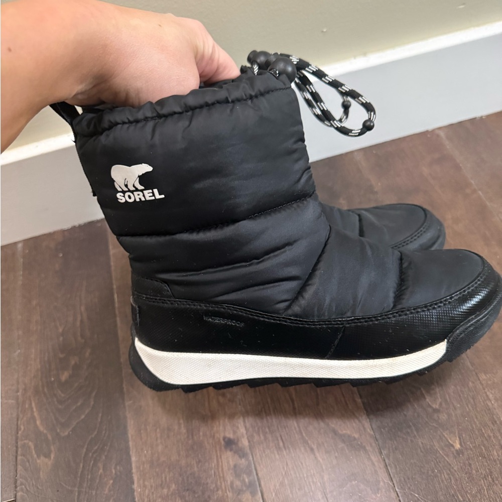 Sorel Kids Black and White Snow Boots